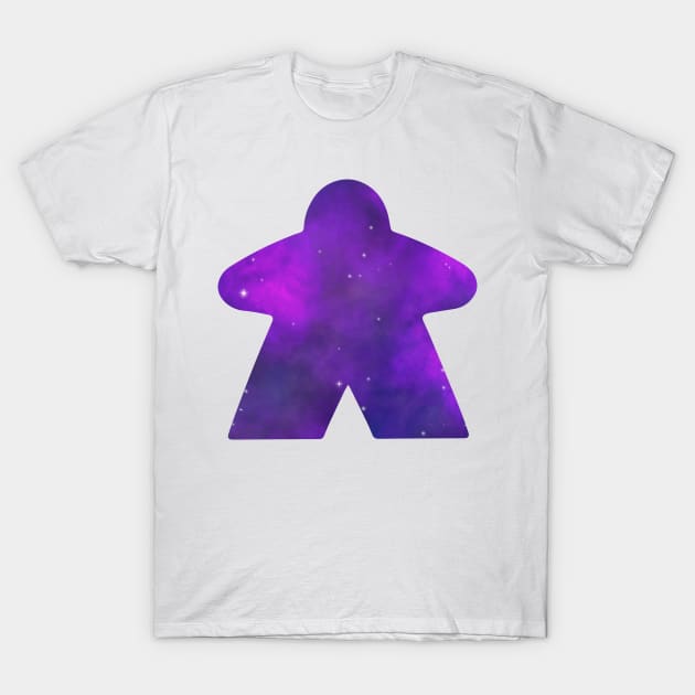 Purple Galaxy Nebula Space Meeple | Board Game Fan T-Shirt by gloobella